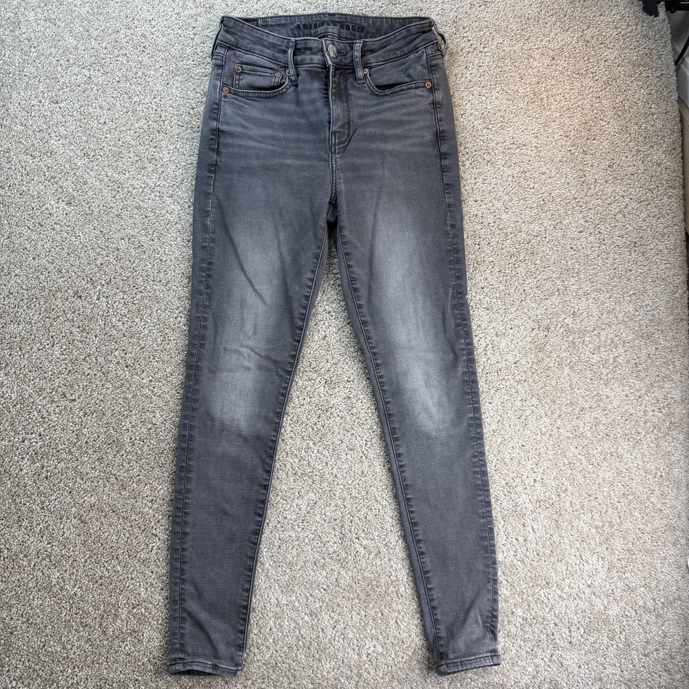 American Eagle Outfitters Jegging Jeans Womens 4 Charcoal Wash Stretch Denim